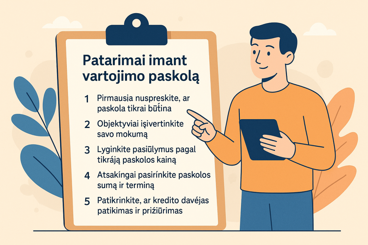 Patarimai imant vartojimo paskolą